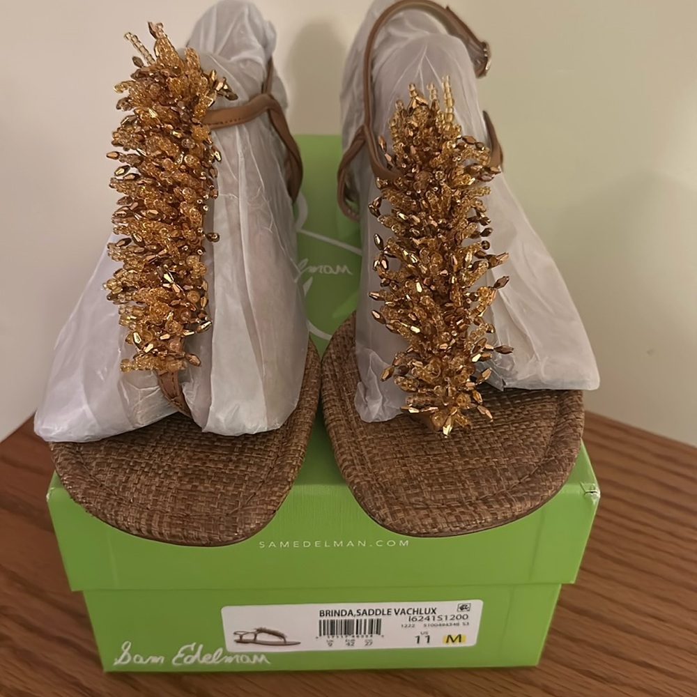 Sam Edelman thong sandal NWT. Size 11M. Versatile sandal. Box and shoe bag incl